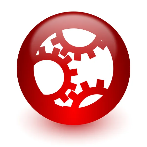 Gear red computer icon on white background — Stock Photo, Image