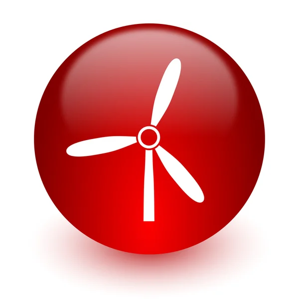 Windmill red computer icon on white background — Stock Photo, Image