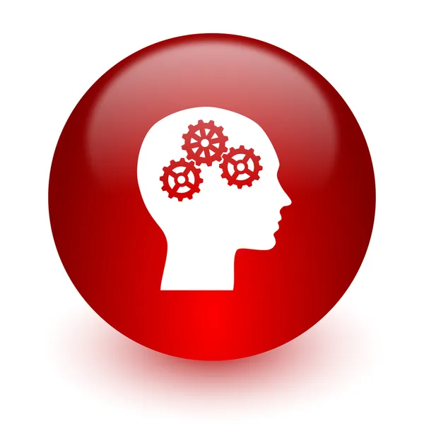 Cabeça ícone de computador vermelho no fundo branco — Fotografia de Stock
