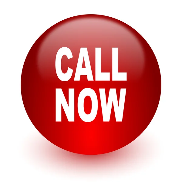 Call now red computer icon on white background — Stock Photo, Image