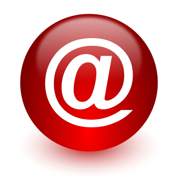 白い背景の上メール赤のコンピュータ ・ アイコン — ストック写真