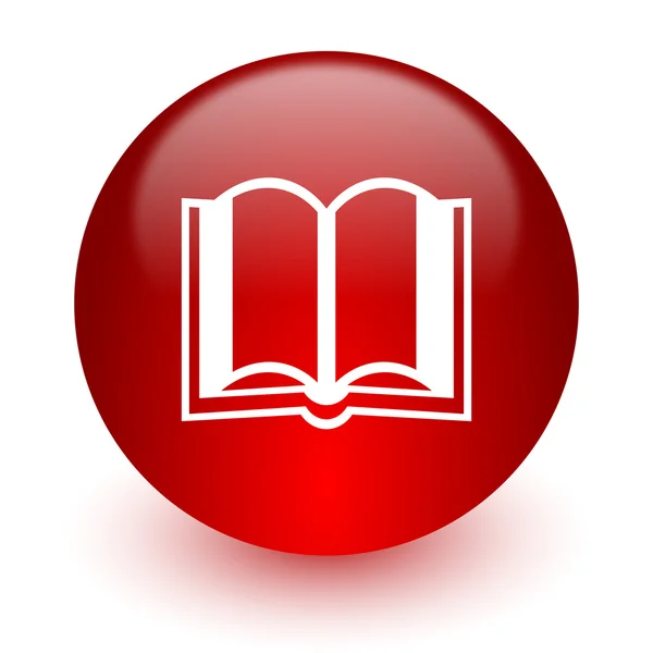 Book red computer icon on white background — Stock Photo, Image