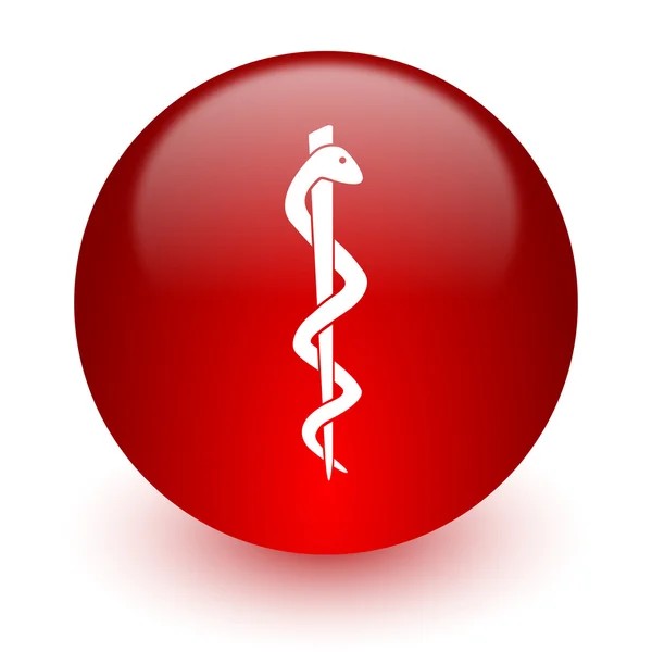 Emergency red computer icon on white background — Stock Photo, Image