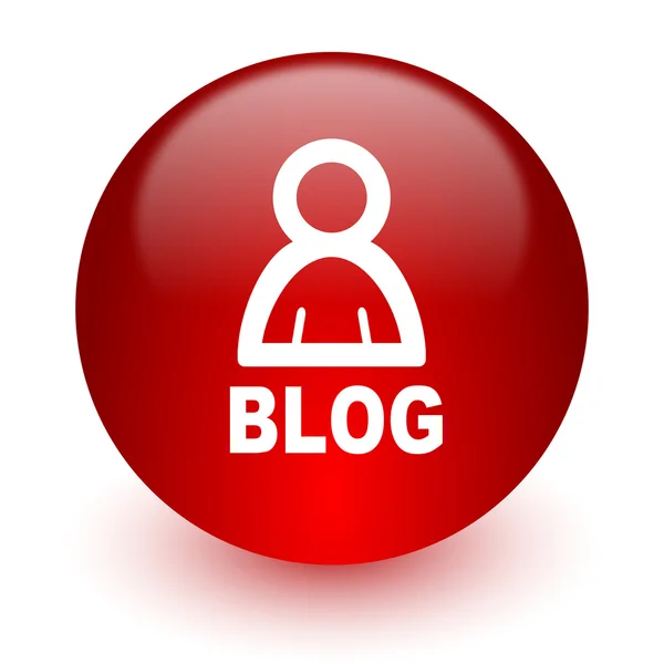 Blog red computer icon on white background — Stock Photo, Image