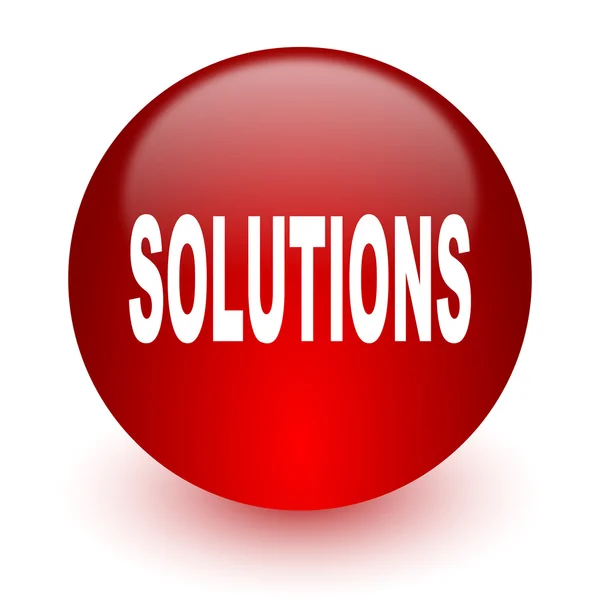 Solutions red computer icon on white background — Stock Photo, Image