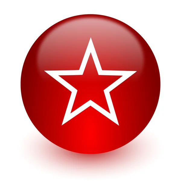 Estrella icono de la computadora roja sobre fondo blanco — Foto de Stock