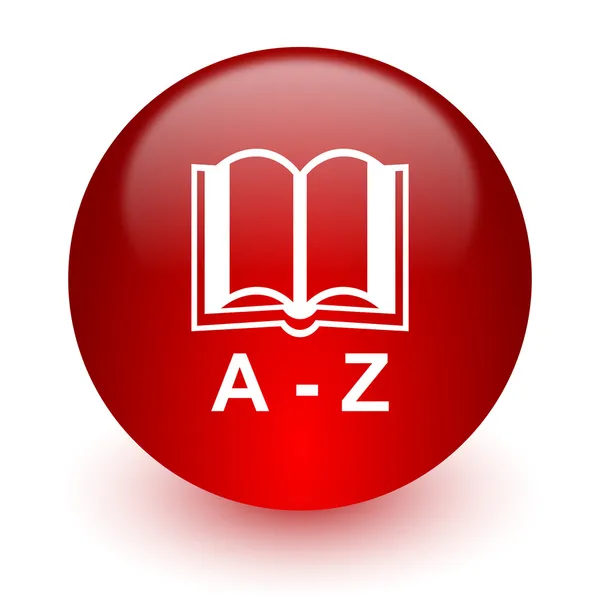 Woordenboek rode computerpictogram op witte achtergrond — Stockfoto