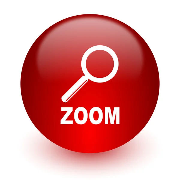 Rode computer zoomsymbool op witte achtergrond — Stockfoto