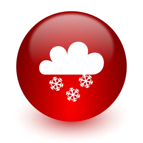 Nevando ícone de computador vermelho no fundo branco — Fotografia de Stock