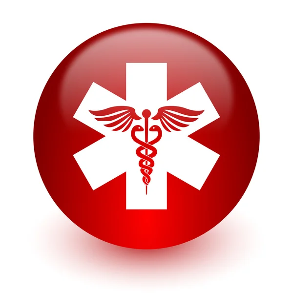 Emergency red computer icon on white background — Stock Photo, Image