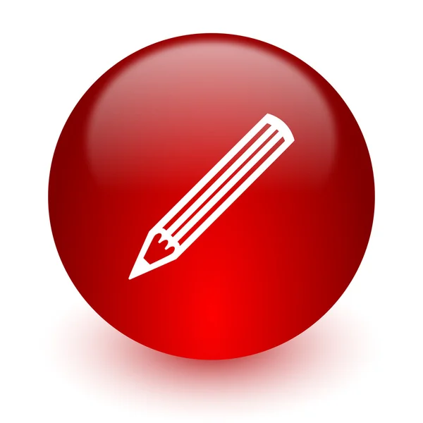 Карандаш красный значок компьютера на белом фоне — стоковое фото