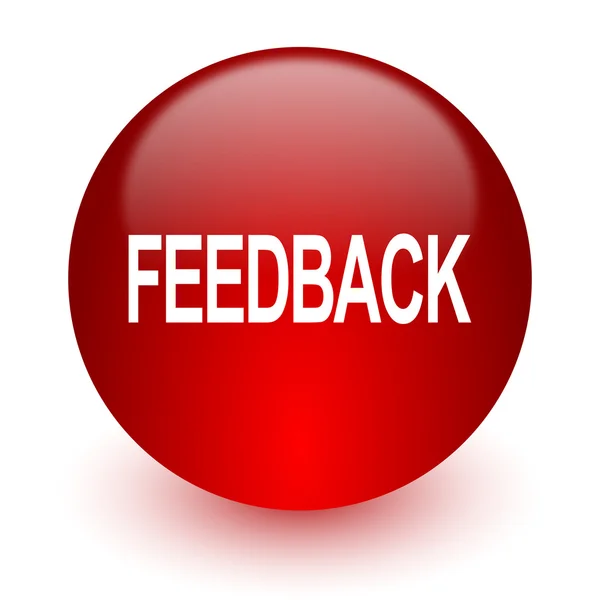Feedback red computer icon on white background — Stock Photo, Image