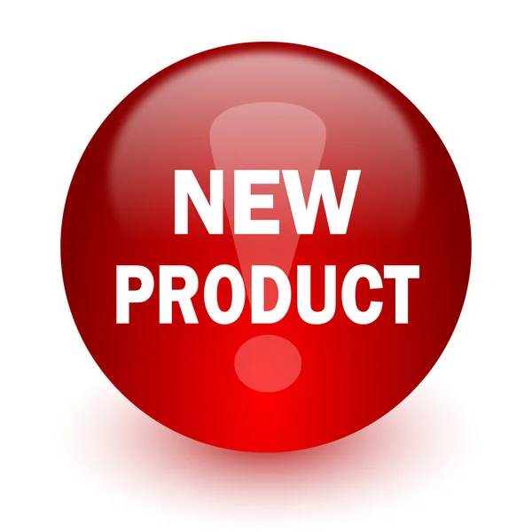 Beyaz arka plan üzerinde yeni ürün kırmızı bilgisayar simgesi — Stok fotoğraf