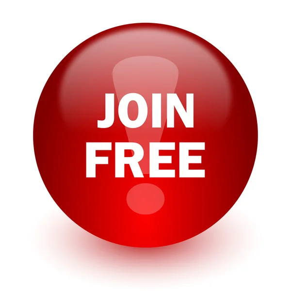 Join free red computer icon on white background — Stock Photo, Image
