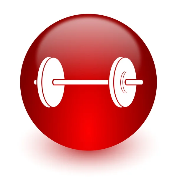 Fitness icono de ordenador rojo sobre fondo blanco —  Fotos de Stock