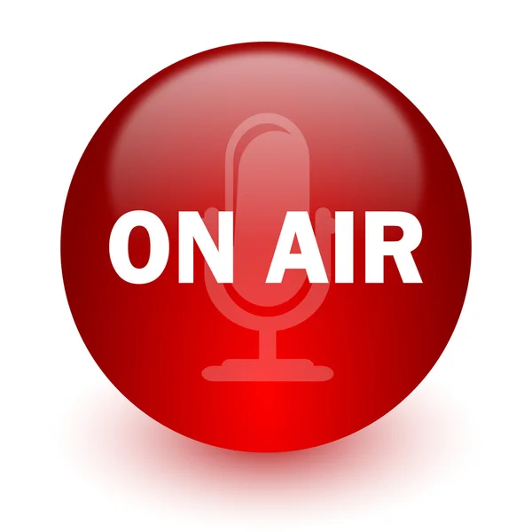 On air red computer icon on white background — Stock Photo, Image