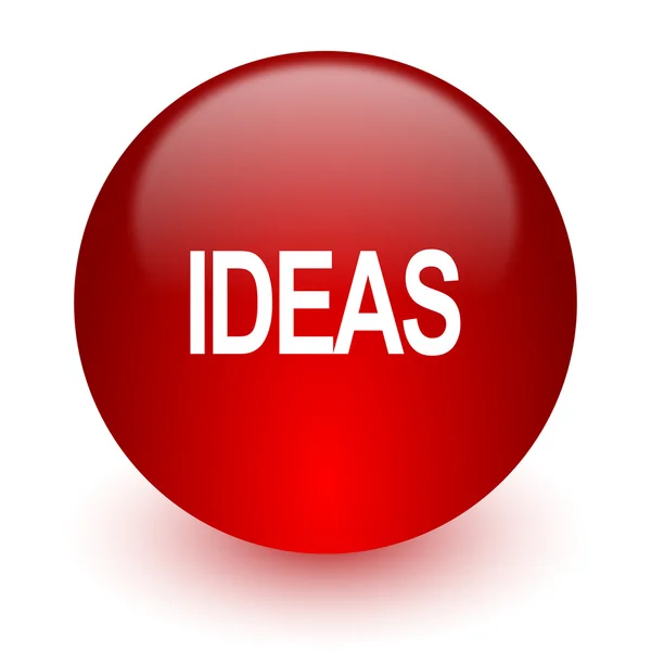 Ideas red computer icon on white background — Stock Photo, Image