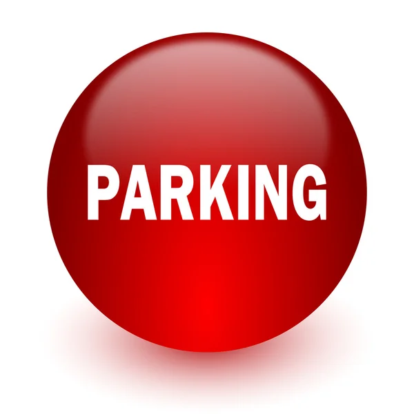 Parking red computer icon on white background — Stock Photo, Image