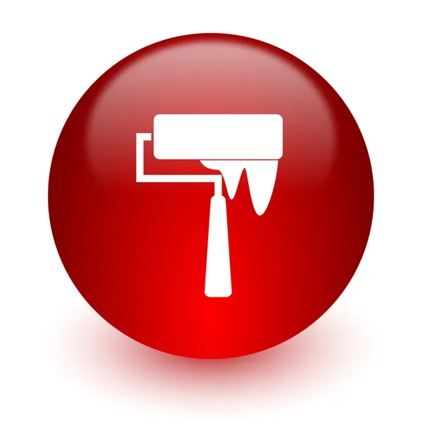 Brush red computer icon on white background — Stock Photo, Image