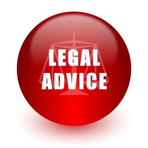 Legal advice red computer icon on white background — Stockfoto