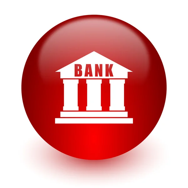 Банк червоний комп'ютер значок на білому фоні — стокове фото