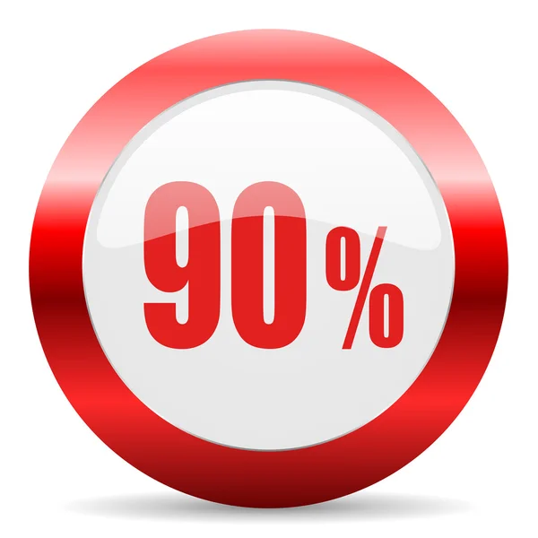 90 percent glossy web icon — Stock Photo, Image