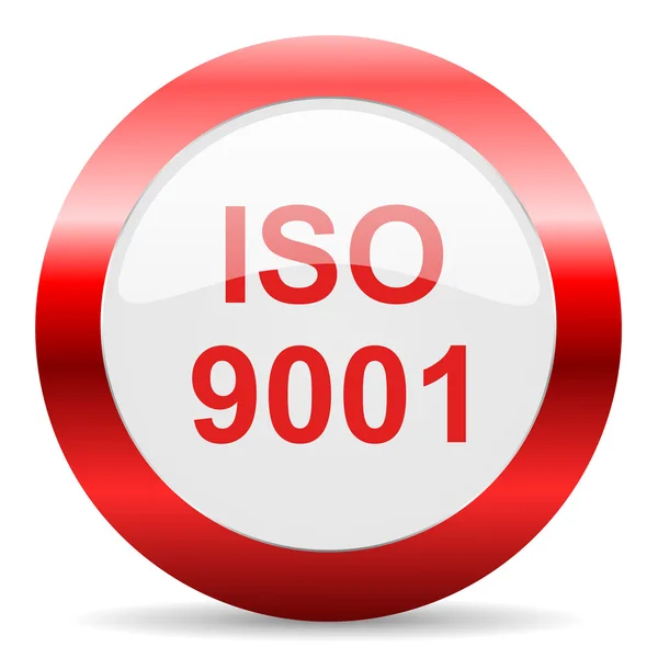 Iso 9001 глянцевая иконка — стоковое фото