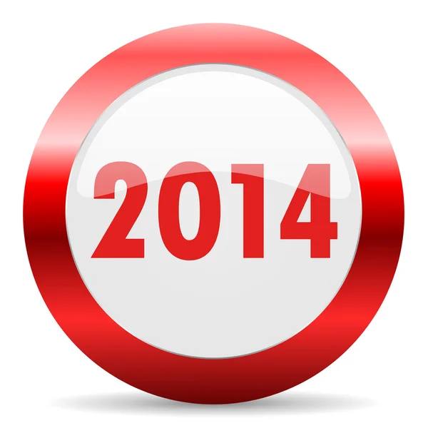 Year 2014 glossy web icon — Stock Photo, Image