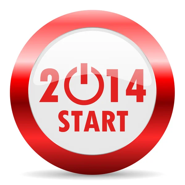 Year 2014 glossy web icon — Stock Photo, Image