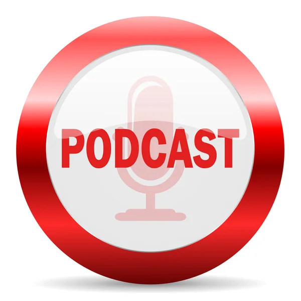 Podcast glossy web icon — Stock Photo, Image