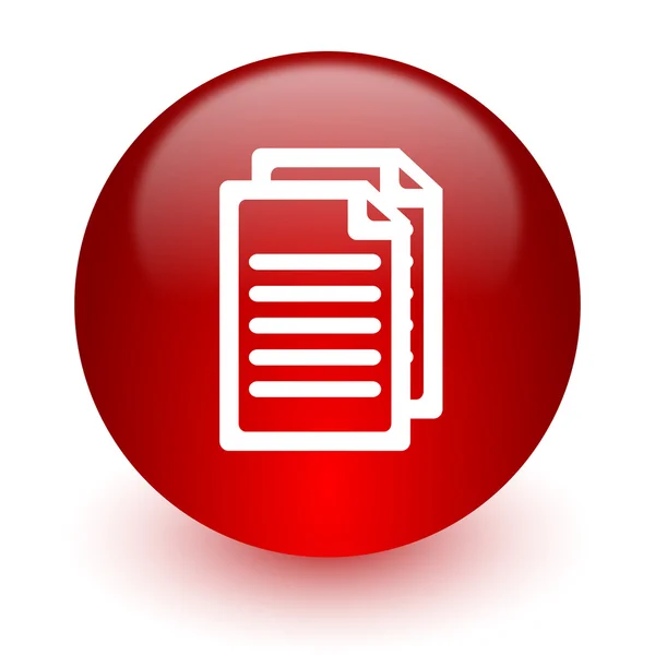 Ikona komputera czerwony dokument na białym tle — Zdjęcie stockowe