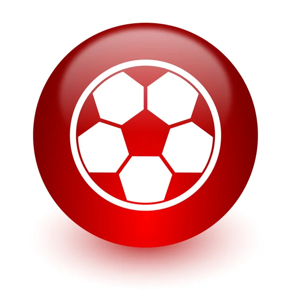 Fútbol rojo icono de la computadora sobre fondo blanco —  Fotos de Stock