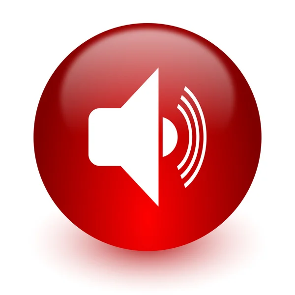 Volume red computer icon on white background — Stock Photo, Image
