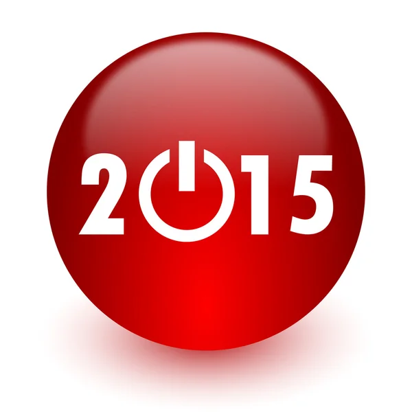 Nový rok 2015 červené počítač ikona na bílém pozadí — Stock fotografie