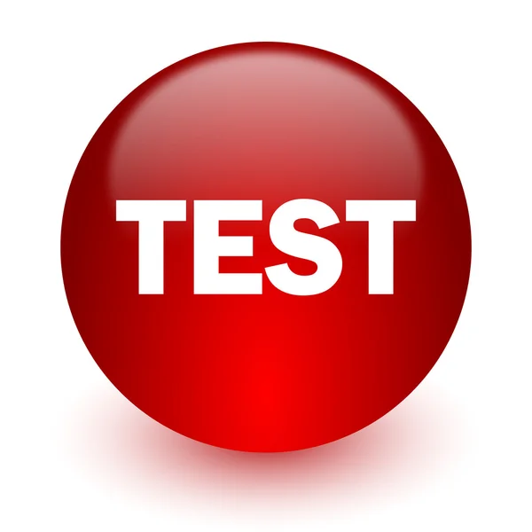 Test red computer icon on white background — Stock Photo, Image