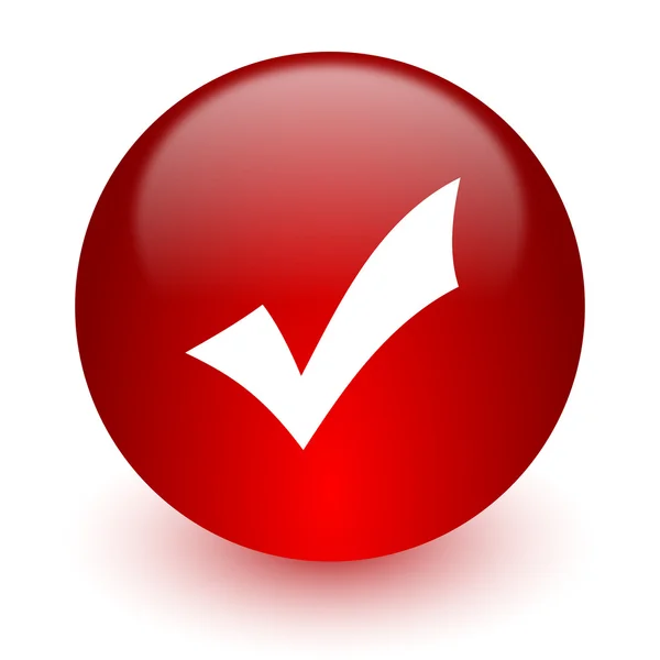 Accept red computer icon on white background — Stock Photo, Image