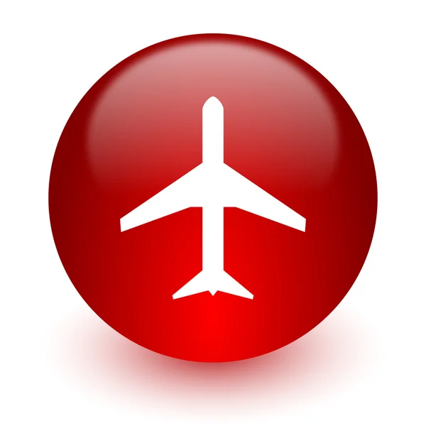 Plane red computer icon on white background — Stock Photo, Image