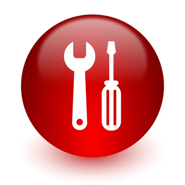 Tool red computer icon on white background — Stock Photo, Image