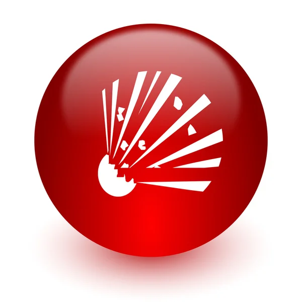 Ícone de computador vermelho bomba no fundo branco — Fotografia de Stock
