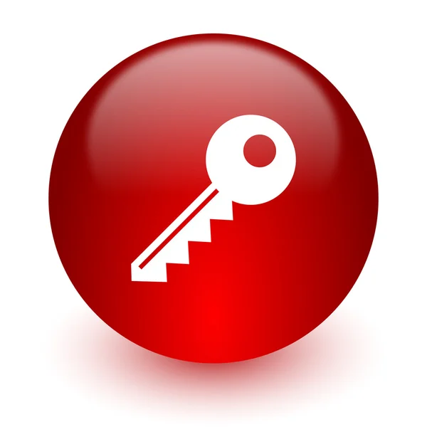 Chiave icona del computer rosso su sfondo bianco — Foto Stock