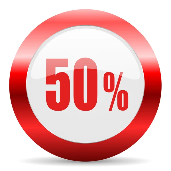 50 percent glossy web icon — Stock Photo, Image