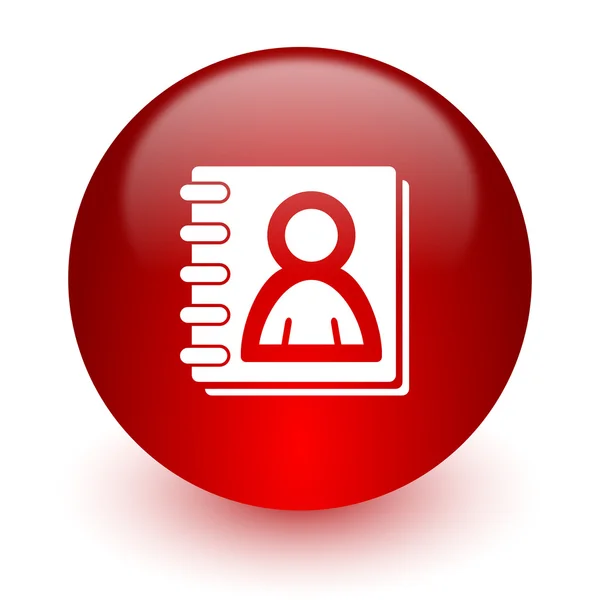 Address book red computer icon on white background — Stock Photo, Image