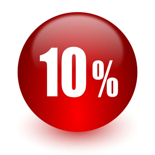10 percent red computer icon on white background — Stock Photo, Image