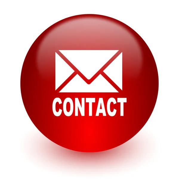 Icono del ordenador rojo de correo electrónico sobre fondo blanco —  Fotos de Stock