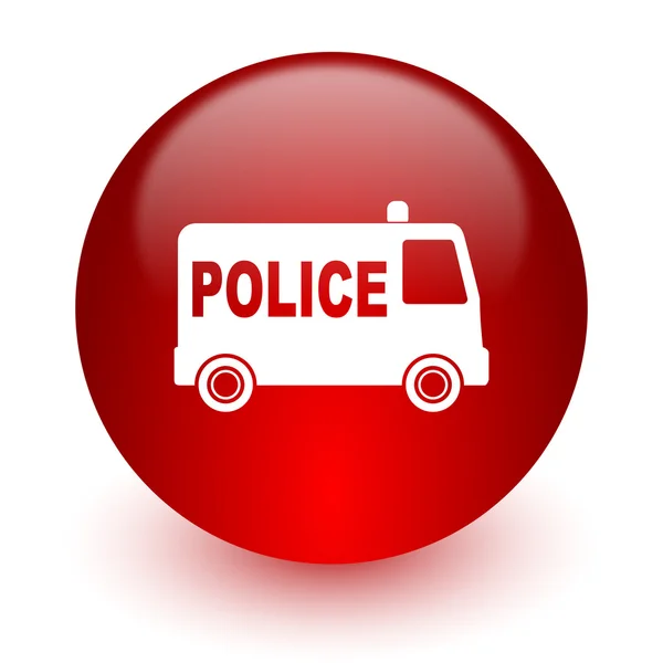 Police red computer icon on white background — Stock Photo, Image