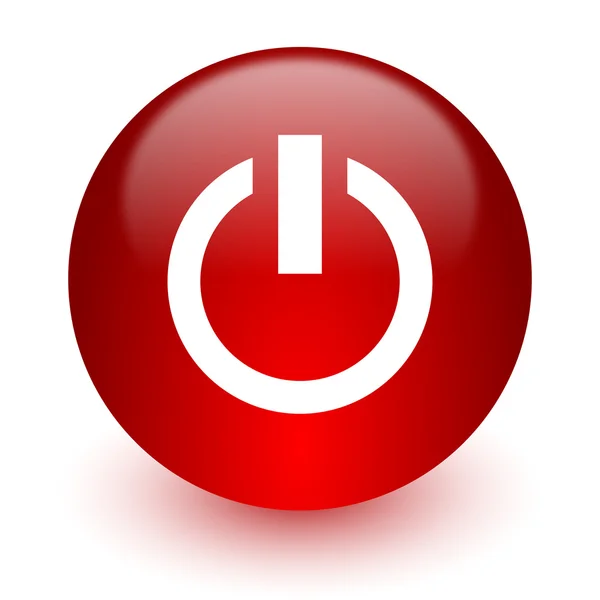 Power red computer icon on white background — Stock Photo, Image