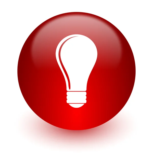 Glödlampa röd datorikonen på vit bakgrund — Stockfoto