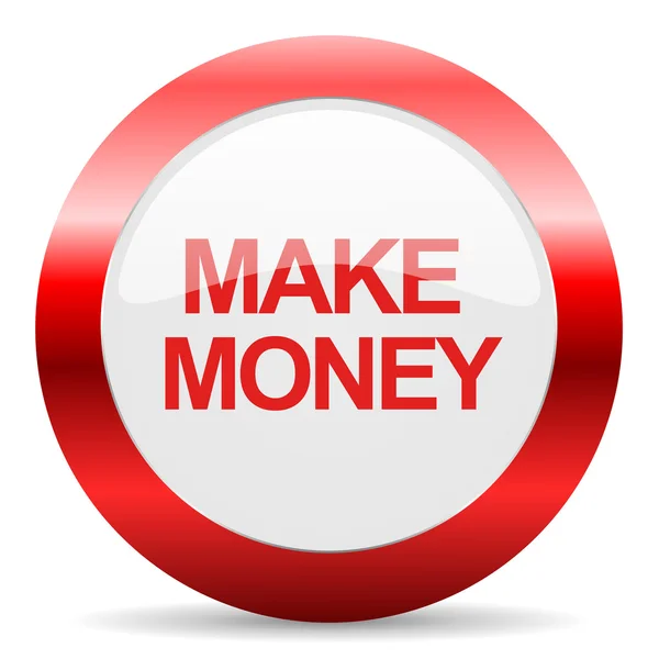 Make money glossy web icon — Stock Photo, Image