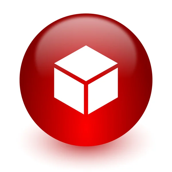 상자 흰색 바탕에 빨간색 컴퓨터 아이콘 — 스톡 사진