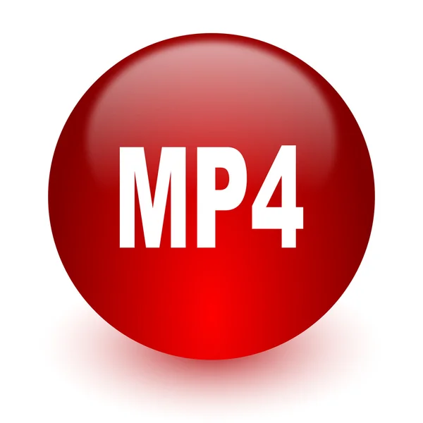 Mp4 icono de la computadora roja sobre fondo blanco —  Fotos de Stock